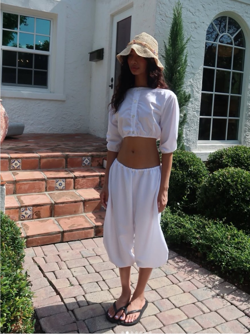 By Gianna Capri White Balloon Pants